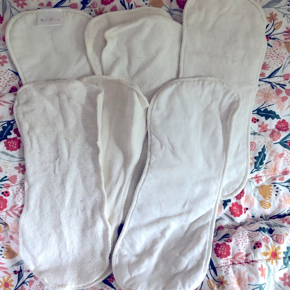 5 Babykicks hemp diaper inserts
